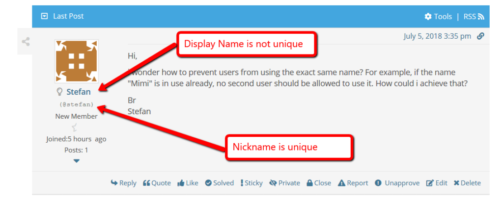 Difference between Username And Display Name