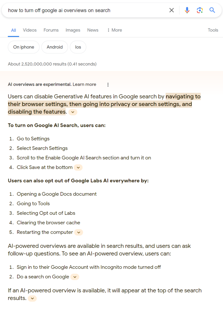 How to Turn Off Google Ai Features in Search